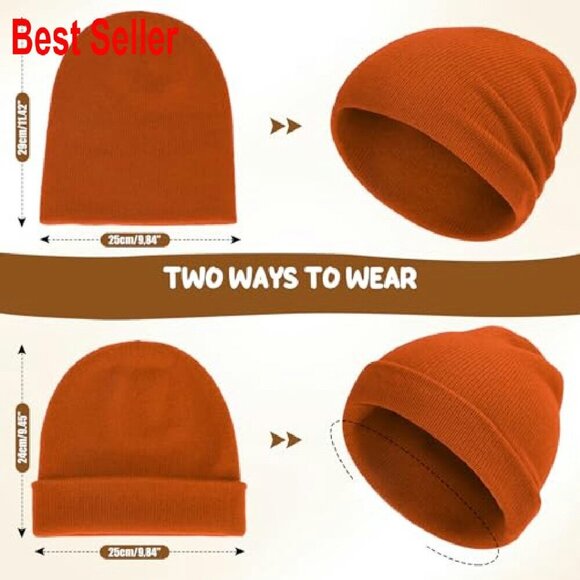 Double Layer Merino Wool Beanie Unisex Winter Hat Cuffed Toque Classic main image 3